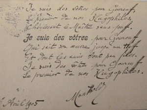 3/ JULES DE MARTHOLD / Poème Autographe à Albert Montreuil 1905 - Foto 1 di 3