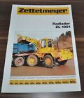 1987 Zettelmeyer ZL 1001 Radlader Wheel Loader Brochure Prospekt