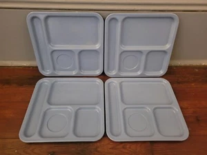 Vintage TEXAS WARE 137 Light Blue Cafeteria Trays Melamine Lot Of 4 - Picture 1 of 6