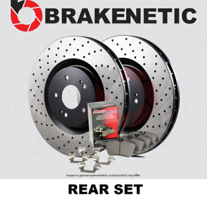 REAR Premium Drilled Brake Disc Rotors + Ceramic Pads VENTED BPK84080