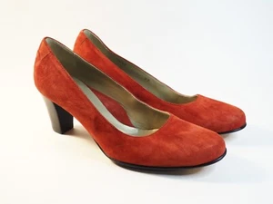 Taryn Rose rote Wildleder Leder Blockabsatz Pumps, Größe 7 (US) 37 (EUR) - Bild 1 von 13