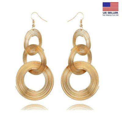 Мода женщин ретро ювелирных изделий серьги геометрический обруч круг кисточки гвоздики крюк - Изображение 1 из 4