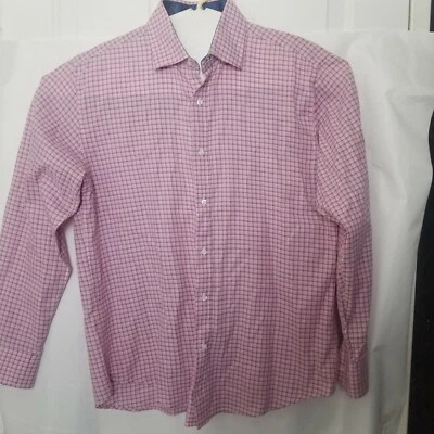 Bristol & Bull Mens Shirt Button Front Pink Plaid Size L. (A10) - Image 1 of 4