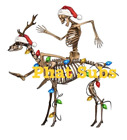 Sublimation Print Skeleton Reindeer Ready to Press Heat Transfer
