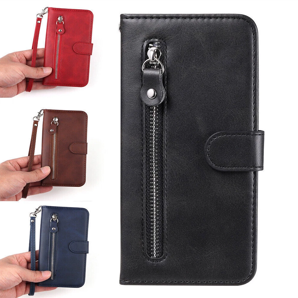 Leather Zipper Wallet Phone Case for Honor 200 X8B X60i 90 GT X6B Magic 6 Pro - Image 1 of 4