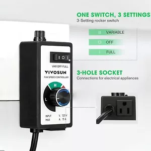 Vivosun Fan Speed Controller 15A 110V 306119J - Picture 1 of 5