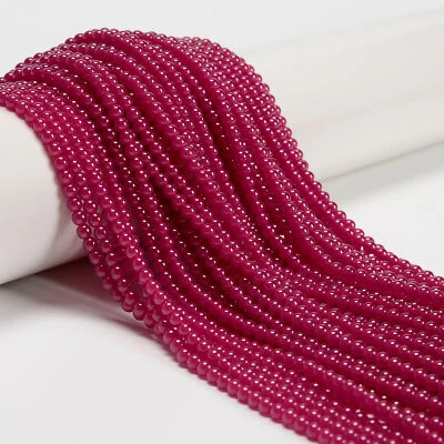 Cuentas redondas lisas de rubí natural Tamaño 2mm 3mm 15.5'' Hilo Foto 1 de 2