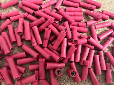 22-16 AWG Red 2.8x0.8mm Female Push-On Crimp 10A 600V Fully-Insulated Multi Qty - Image 1 of 2