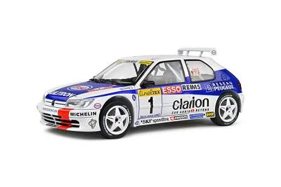 Solido 1:18 1996 Peugeot 306 Maxi No 1 2nd Rally Montecarlo White and Blue 1:18 - Image 1 of 4