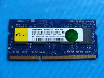 MSI GS70 Stealth So-Dimm Elixir 4GB 1Rx8 Memory PC3L-12800S M2S4G64CC88B4N-DI - Image 1 of 2