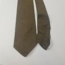 VTG Silk Tie Gano Downs 53" Skinny 50’s 60s Brown Green