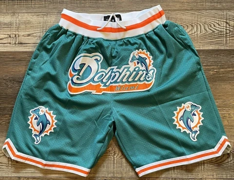 Miami Dolphins Summer City Football Retro Blue Shorts Brand New Stitched Cover