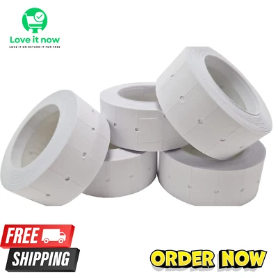 22 x 12 mm Price Gun Labels CT1 White 5 Rolls 2,500 Stickers Pricemarking