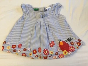 Baby Mädchen Sesamstraße Elmo gestreift Popeline Tunika Top Größe 18 Monate - Bild 1 von 5