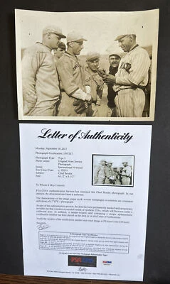 1921 Chief Bender Original Type 1 Photo International Newsreel Psa Coa Hof 6x8 - Image 1 of 4