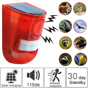 Solar Alarm LED Light Solar Strobe Light Wireless Motion Sensor Detector Outdoor - Picture 1 of 8