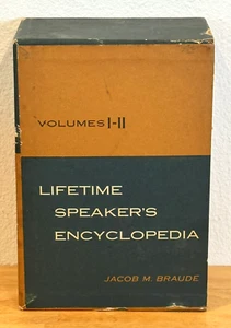 VINTAGE 1968 JACOB M BRUDE LIFETIME SPEAKER'S ENCYCLOPEDIA VOLUMES 1 &2 - READ!! - Picture 1 of 18