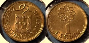 Portugal 1992 1 Escudo KM-631 Nickel brass BUNC #91 - US Seller - Picture 1 of 1