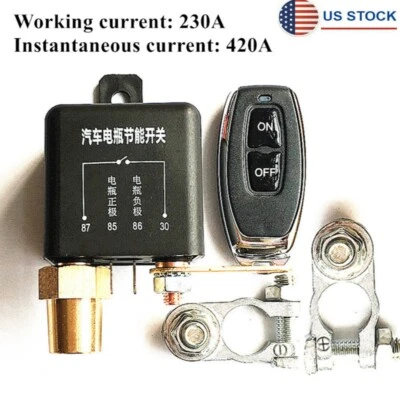 12V Wireless Remote Control Car Battery Disconnect Cut Off Switch Master Kill - Image 1 of 4