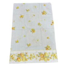 Vintage Victorian JC Penny Yellow Rose Floral Pillowcase Standard Sizing Muslin