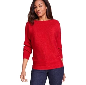 INC INTERNATIONAL CONCEPTS Dolman-Pullover Metallic rot U-Boot-Ausschnitt M Medium KL neu mit Etikett - Bild 1 von 8