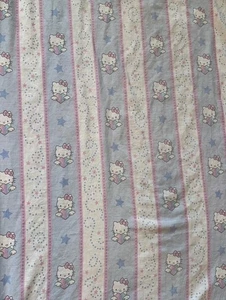 Sábana bajera ajustada vintage Sanrio Hello Kitted doble arco iris corazones alas tela - Imagen 1 de 3