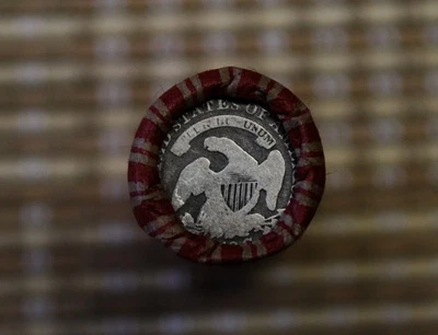 ROLL OF OLD PENNIES-RARE EARLY 1800's SILVER CAPPED BUST DIME—Read for free ship - Image 1 of 4