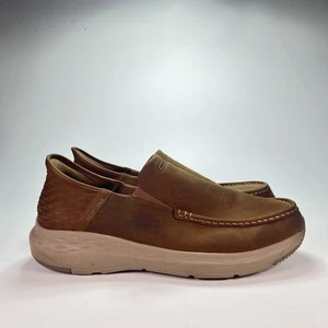 Skechers Slipper Parsons braun Leder freihändig Halbschuhe Schuhe Herren Größe 13 - Bild 1 von 10