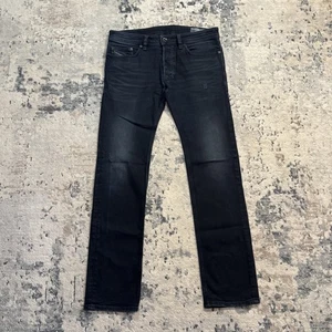 Diesel Safado Jeans Mens 32x32 Black Regular Slim Straight Stretch Distressed - Picture 1 of 14