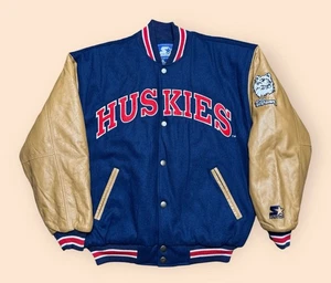 Vintage UConn Huskies Starter University Jacket Deadstock New Tags Medium 90s  - Picture 1 of 6