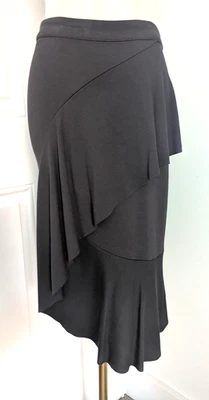 Anthropolgie Bordeaux Rayon Blend Tiered Ruffle Midi Skirt Gray Zip Size 2 EUC - Image 1 of 4