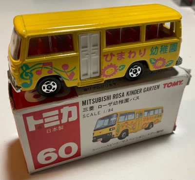 Red Tomy/Tomica 1/84 Scale Mitsubishi Rosa Kinder Garten Bus Yellow #60 - Image 1 of 4