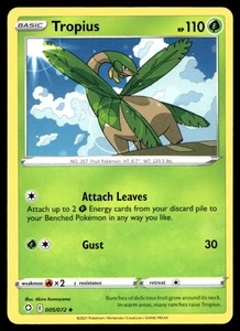 Tropius 5/72 Pokemon Card Shining Fate Uncommon 110 HP Near Mint KZ - Picture 1 of 2
