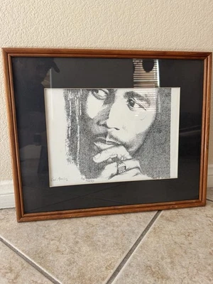 BOB MARLEY ARTE ORIGINAL LÁPIZ DIBUJO ARTISTA FIRMADO ICONO LEYENDA Foto 1 de 4