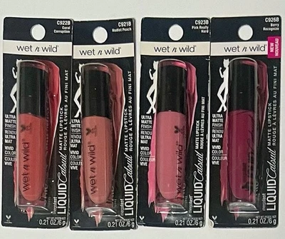 Wet N Wild Megalast Liquid Catsuit High Shine Matte liquid Lipstick Lot Of 4. - Image 1 of 3