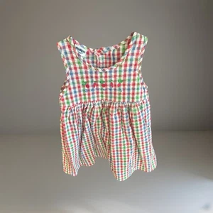 Vintage Seersucker Oshkosh B’gosh Kleid Kariert 4 Veggie Design - Bild 1 von 6