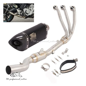 Silenciador negro tubo de escape delantero sistema completo para CF-Moto 675SS 675SR 2024-2025 - Imagen 1 de 12