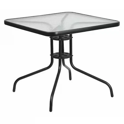 Flash Furniture Tlh-073A-2-Gg Barker 31.5'' Square Tempered Glass Metal Table - Image 1 of 4