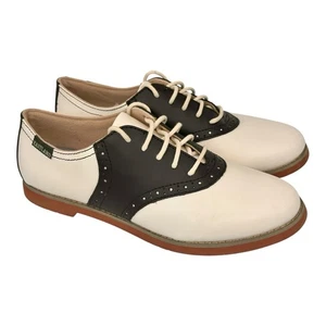 Scarpe Eastland Sadie Saddle Oxford 3331-13 nero bianco pelle 7,5 calzino hop anni 50 - Foto 1 di 12