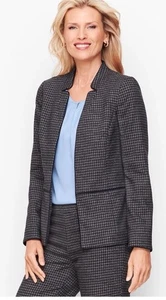Pantalon Talbots femme 12P bleu pied de poule tweed entreprise carrière académie patron - Photo 1/19