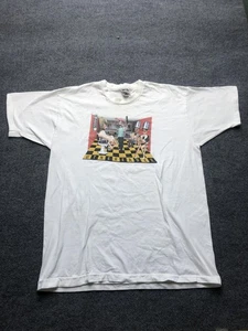 VINTAGE Utne Reader Shirt Mens Extra Large White Graphic Fruit of the Loom 90s - Picture 1 of 8