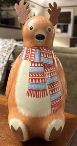 Silver Crane Co Rentier Sammlerdose 10 Zoll Filzohren & nordischer Rentierschal - Bild 1 von 3