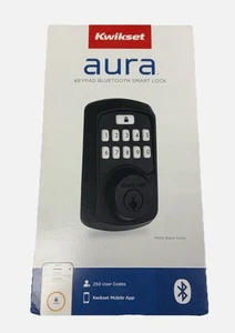Kwikset Aura Bluetooth Smart Keypad Türschloss 99420-003 Riegel matt schwarz NEU - Bild 1 von 7