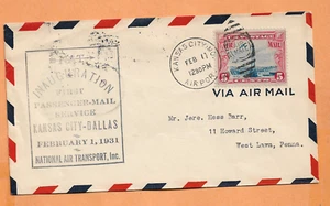 FIRST FLIGHT KANSAS CITY MO TO OKLANHOMA CITY FEB 11,1931 - Picture 1 of 1