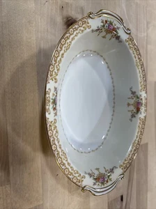 NORITAKE TUSCANA OVAL VEGETABLE BOWL Gold #3035 China Japan VTG Post WWII Era - Picture 1 of 3