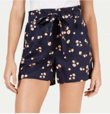 Maison Jules Shorts Navy Blue Printed Tie-Belt Women Sz XL NEW NWOT 388 - Image 1 of 4