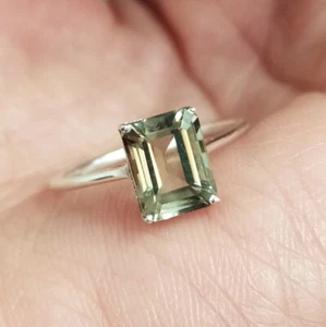 Marvelous Green Amethyst Gemstone 925 Sterling Silver Handmade Ring All Size A-6 - Picture 1 of 5