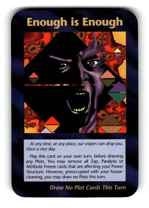 ENOUGH IS ENOUGH - TRUMP 1995 Assassins ILLUMINATI INWO Card Game SNIPER MAGA - Picture 1 of 2