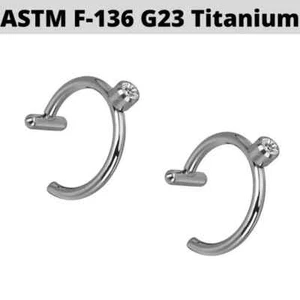18G 5/16" GRADO IMPLANTE TITANIO CIRCONITA AJUSTE FLEXIBLE FALSO NARIZ PASADOR PIERCING LABIO PERNO - Imagen 1 de 2