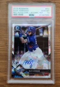 Alex Verdugo 2018 Topps Bowman Chrome Atomic RC Rookie Auto #/100 PSA 10 - Bild 1 von 2